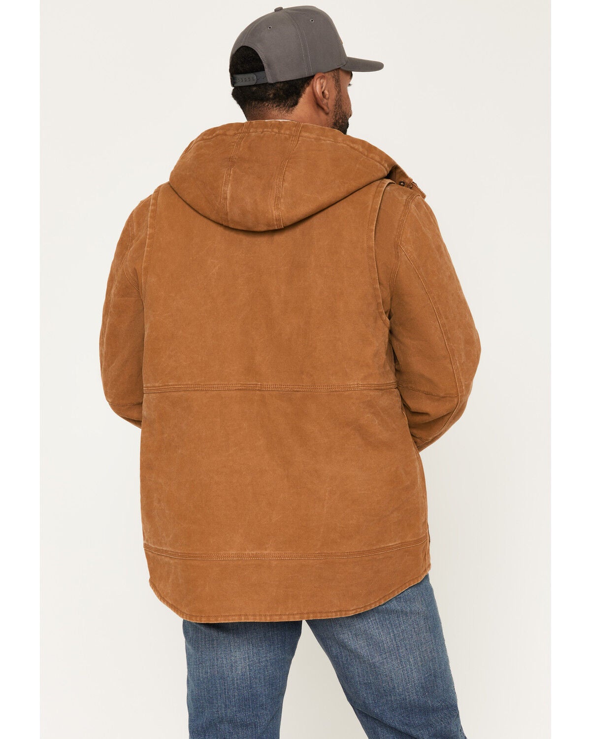 Image #4 - Hawx Men's Duke Sherpa Lined Washed Duck Canvas Hooded Jacket, Rust Copper, hi-res