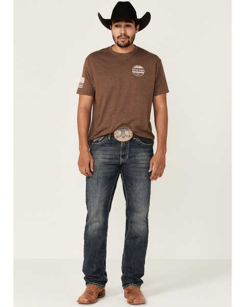 Image #2 - Howitzer Men's Brindle Liberty Defender Graphic Short Sleeve T-Shirt , Brown, hi-res