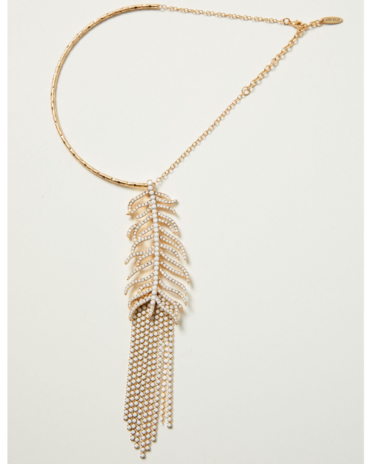 Lainey Wilson Women's Feather Collar Necklace, Gold, hi-res
