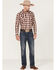 Image #2 - Moonshine Spirit Men's Apache Dobby Plaid Long Sleeve Snap Western Shirt, Cream, hi-res