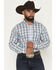 Image #1 - Ariat Men's Cody Plaid Print Long Sleeve Button-Down Western Shirt, White, hi-res