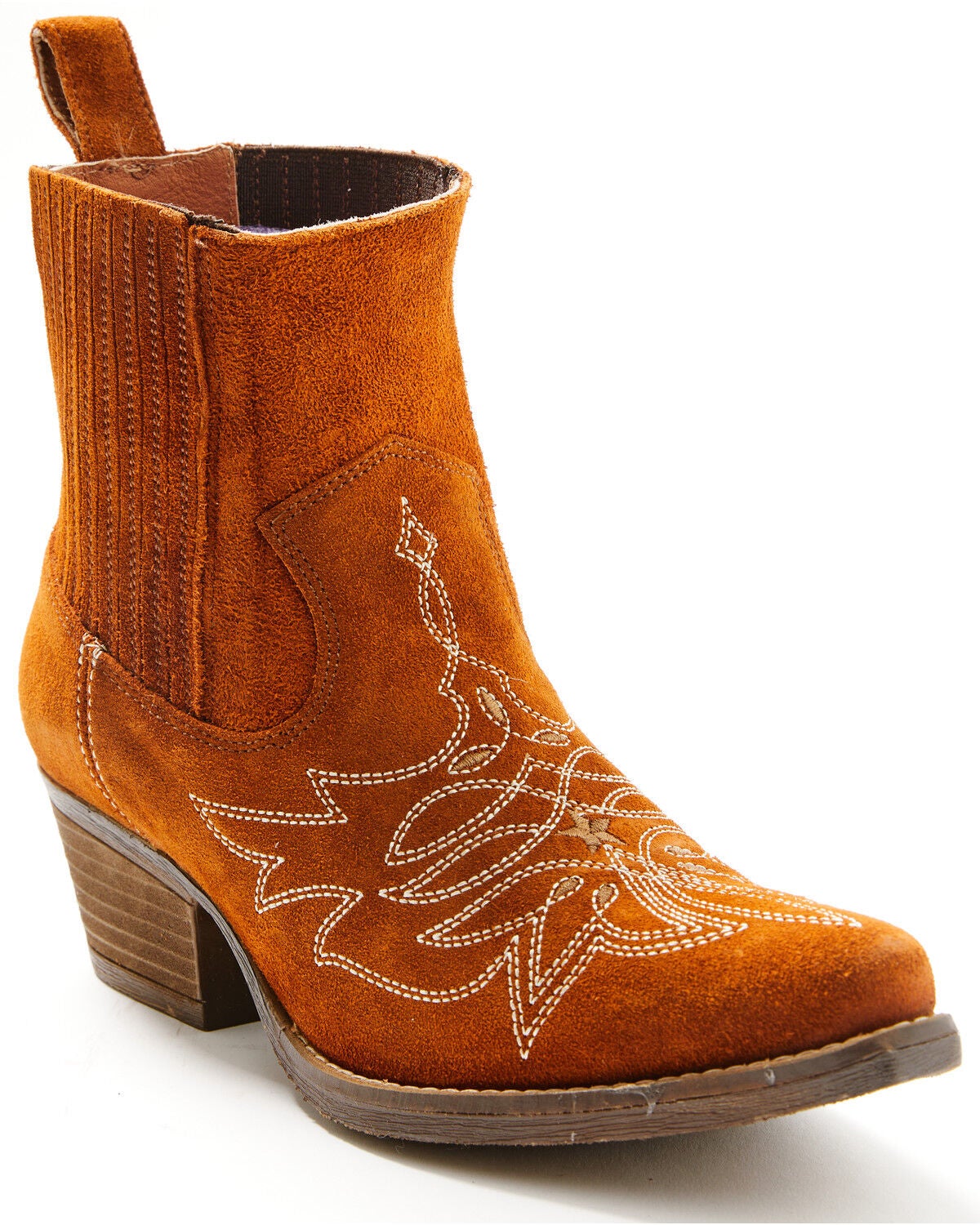 Idyllwind Women's Wildfire Suede Western Booties - Snip Toe, Brown, hi-res