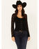 Image #1 - Idyllwind Women's Russello Lace Long Bell Sleeve Top, Black, hi-res