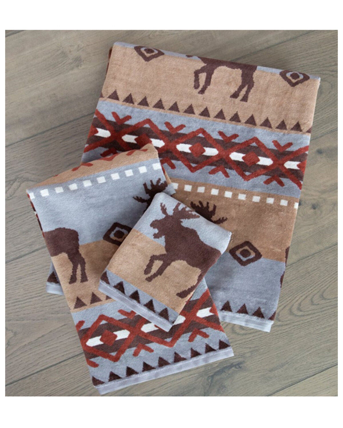 Image #1 - Carstens Home Moose Towel Set - 3 Piece, Multi, hi-res