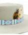 Shyanne Women's Wool Felt Southwestern Jacquard Ribbon Feather Western Hat, Grey, hi-res