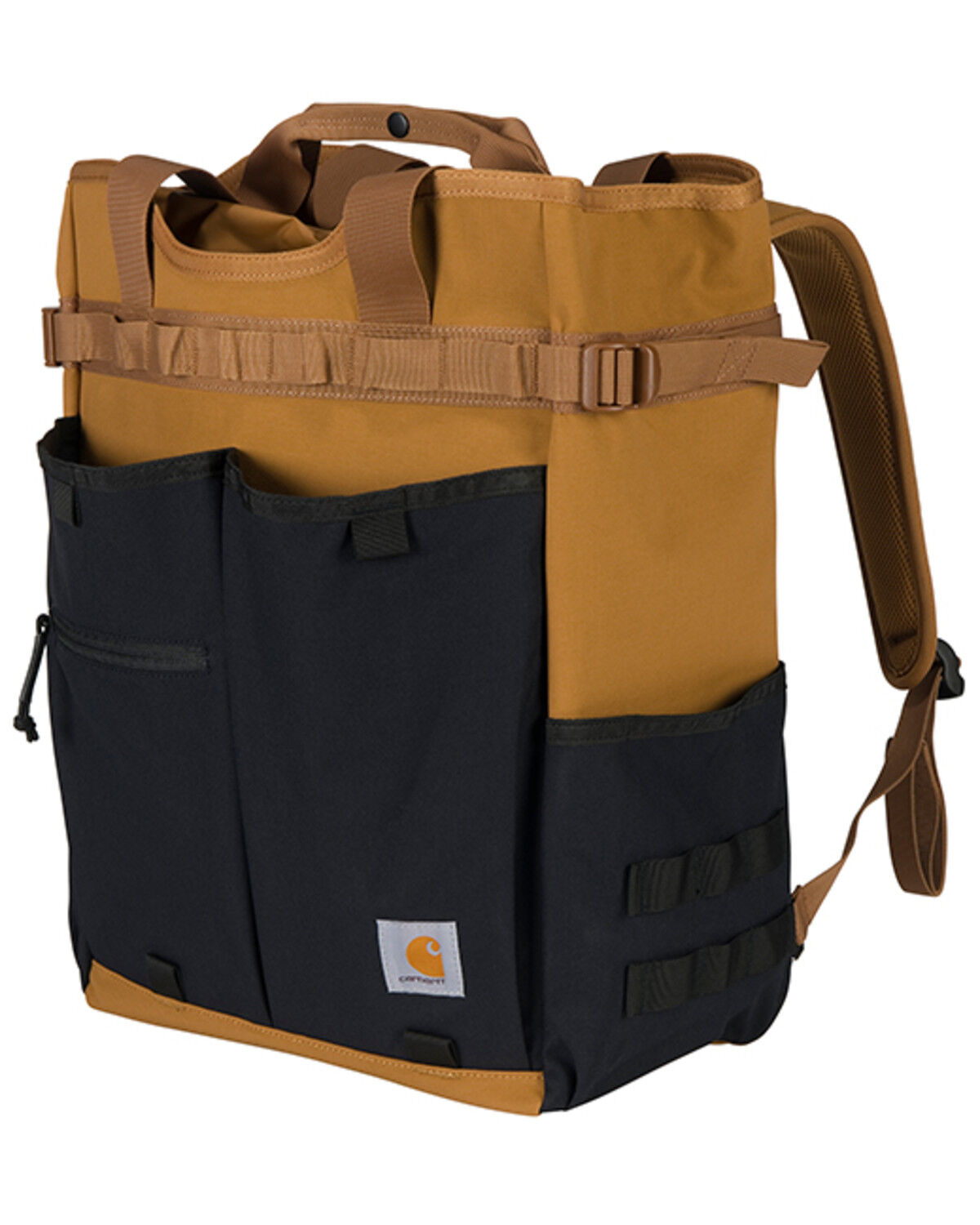 Image #1 - Carhartt Men's 28L Nylon Cinch-Top Convertible Tote Backpack, Brown, hi-res