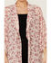 Beyond The Radar Women's Floral Chiffon Duster Maxi Kimono, Ivory, hi-res