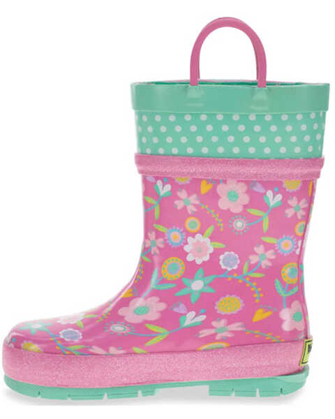 Image #3 - Western Chief Girls' Flutter Rain Boots - Round Toe, Pink, hi-res