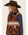 Image #2 - Shyanne Women's Timberline Reversible Southwestern Print Sherpa Lined Blanket Vest, Saddle, hi-res