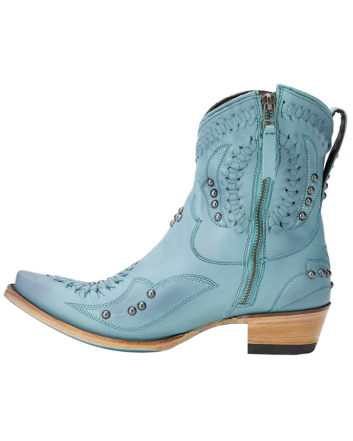 Image #3 - Lane Women's Cossette Western Booties - Snip Toe, Turquoise, hi-res