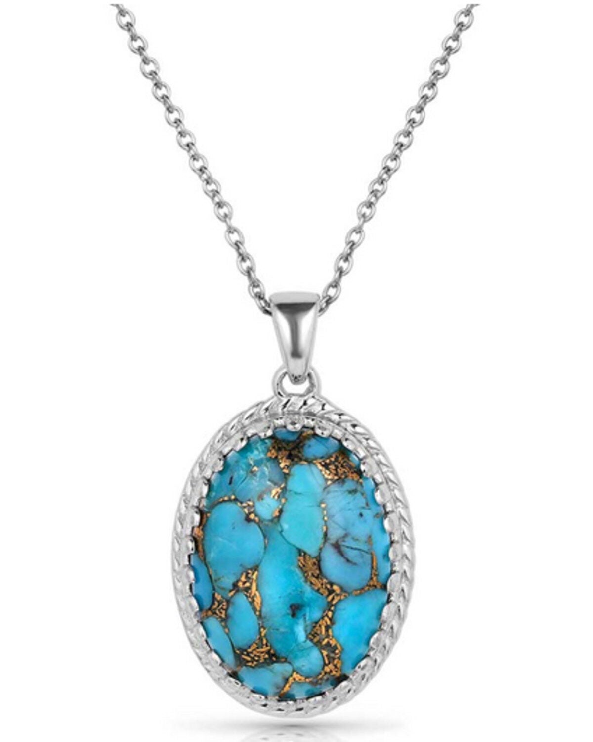 Montana Silversmiths Women's Wisdom Of The West Turquoise Necklace, Silver, hi-res