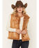 Image #1 - Blue B Women's Embroidered Faux Fur Vest, Camel, hi-res