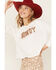 Blended Women's Howdy Sequin Graphic Long Sleeve Tee, Ivory, hi-res
