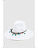 Image #2 - Nikki Beach Women's Dara Straw Western Fashion Hat , White, hi-res