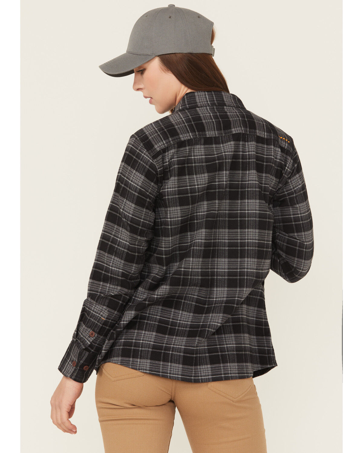 Image #4 - Ariat Women's Rebar Flannel DuraStretch Long Sleeve Button-Down Work Shirt, Black, hi-res
