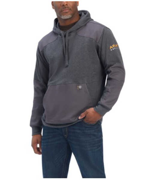 Ariat Men's Rebar Workman DuraCanvas Hooded Work Sweatshirt , Charcoal, hi-res