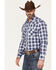 Wrangler Retro Men's Long Sleeve Sawtooth Snap Pocket Western Shirt, Blue, hi-res