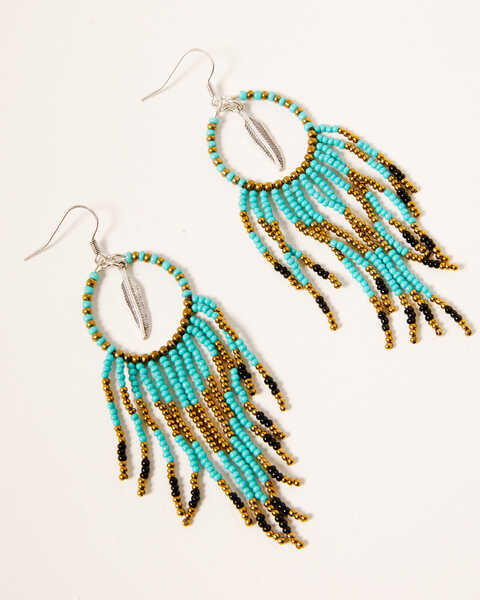 Idyllwind Women's Side Tracked Beaded Earrings, Turquoise, hi-res