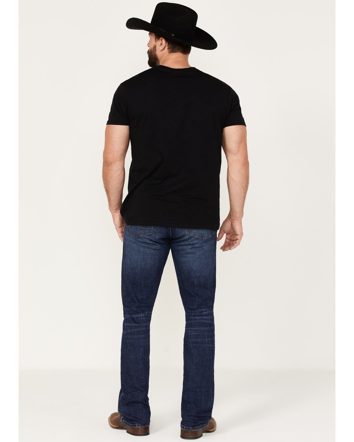 Image #3 - Wrangler Retro Men's Holsteiner Dark Wash Slim Boot Stretch Denim Jeans, Blue, hi-res