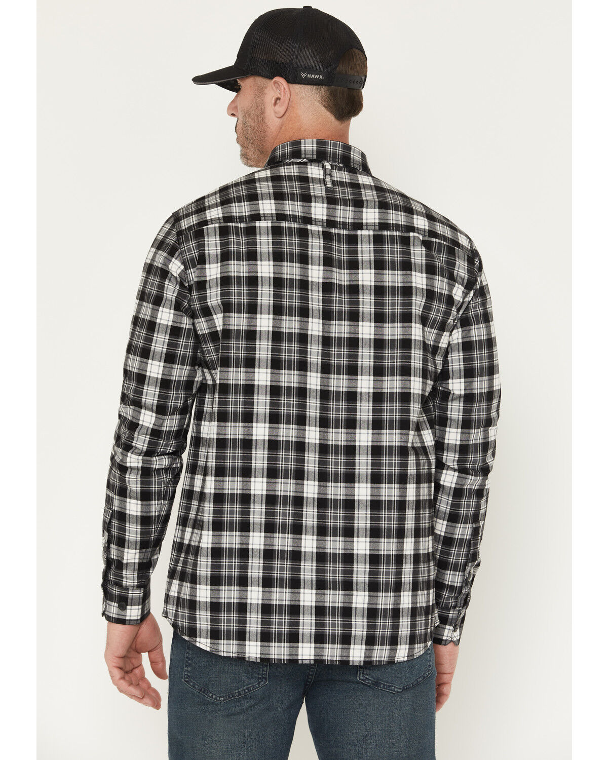 Image #4 - Hawx Men's Pike Plaid Print Long Sleeve Button-Down Flannel Shirt, Charcoal, hi-res