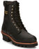 Chippewa Men's Sportility 8" Insulated Logger Waterproof Work Boots, Black, hi-res