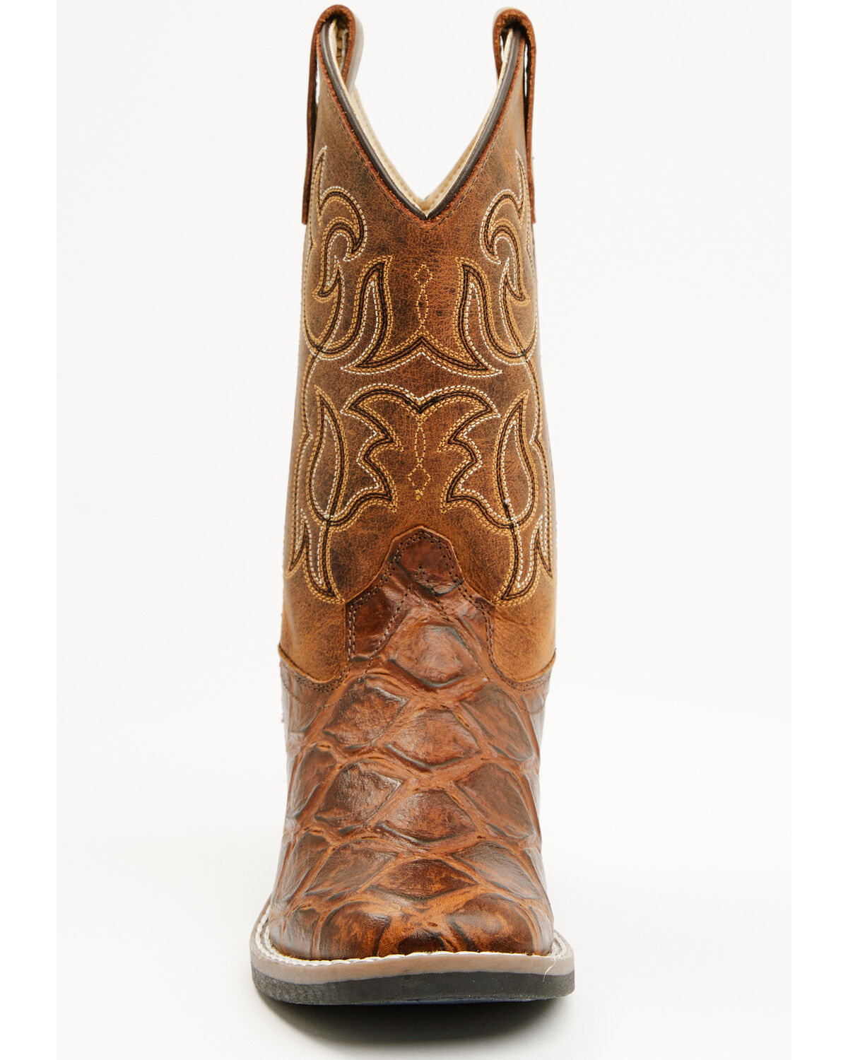 Image #4 - Cody James Boys' Duke Embossed Western Boots - Broad Square Toe, Brown, hi-res