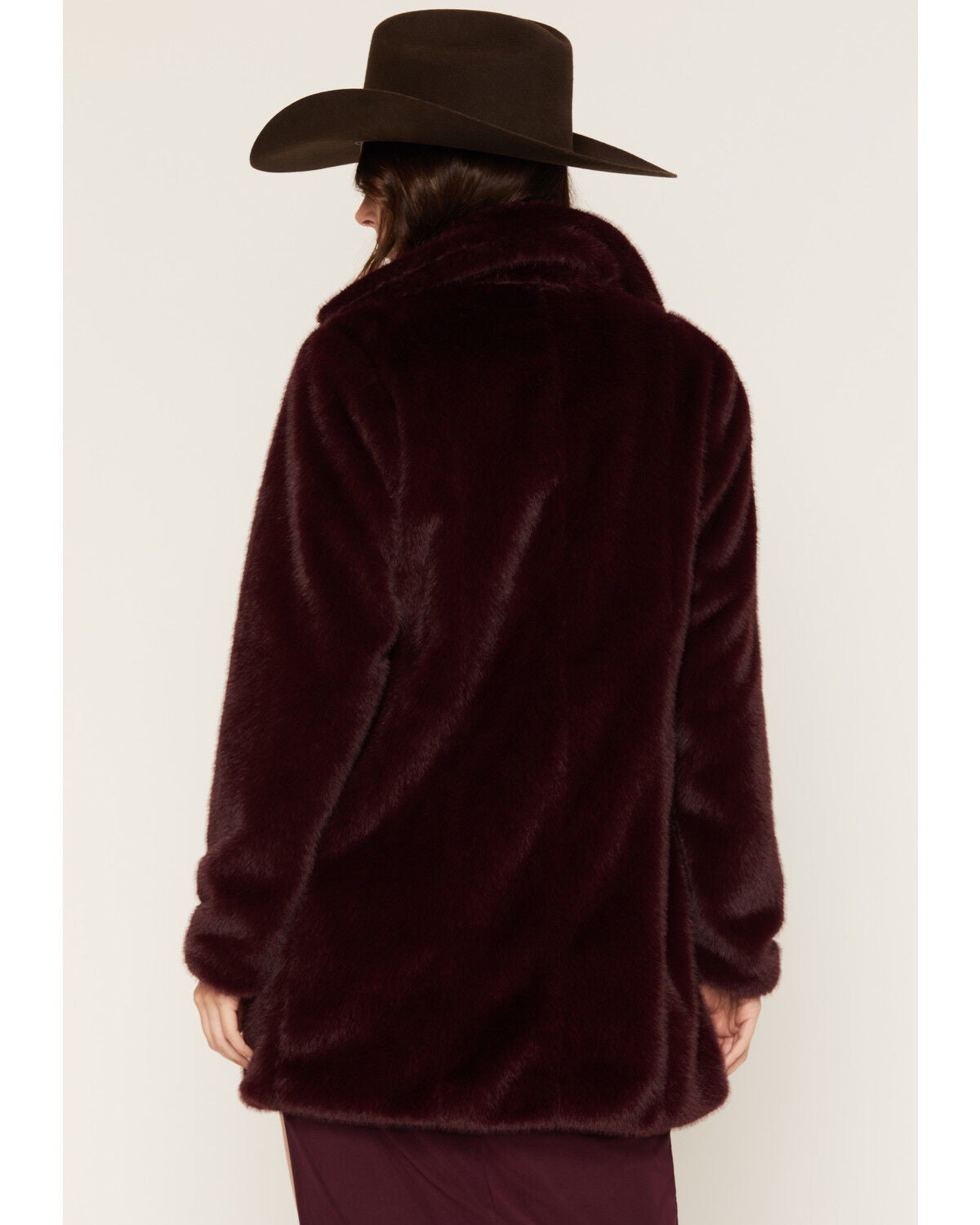 Image #4 - Shyanne Women's Elowen Faux Fur Snap Coat, Maroon, hi-res