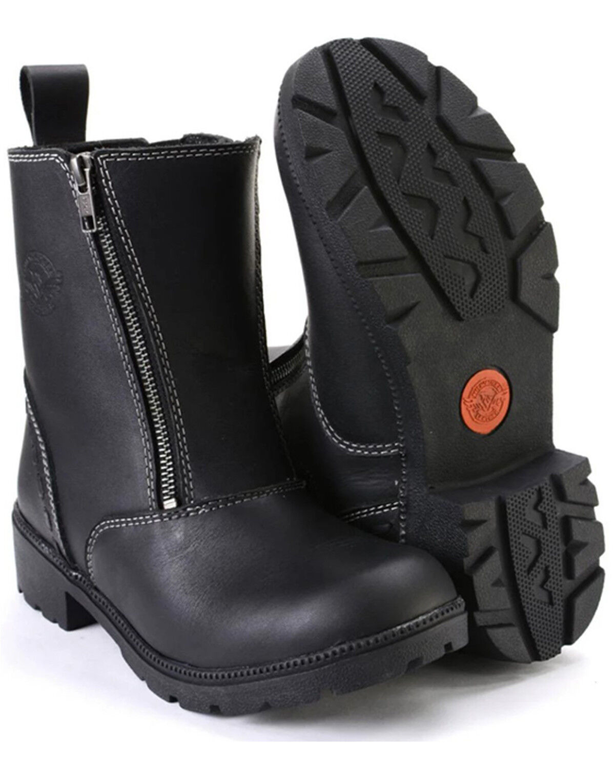 Image #4 - Milwaukee Leather Women's Dual Zipper Motorcycle Boots - Round Toe, Black, hi-res