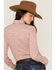 Image #4 - Stetson Women's Floral Print Long Sleeve Pearl Snap Western Shirt, Red, hi-res