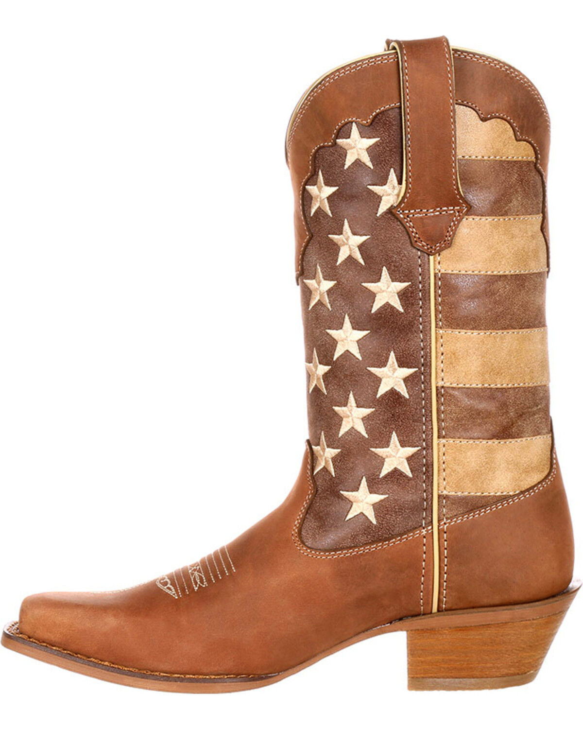Image #3 - Durango Women's Distressed Flag Western Boots, Brown, hi-res