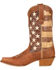 Image #3 - Durango Women's Distressed Flag Western Boots, Brown, hi-res