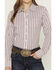 Image #3 - Ariat Women's Geo Print Long Sleeve Button-Down Western Shirt, White, hi-res