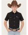 Image #1 - Ferrell Boys' Core Tek Solid Short Sleeve Snap Performance Western Shirt, Grey, hi-res