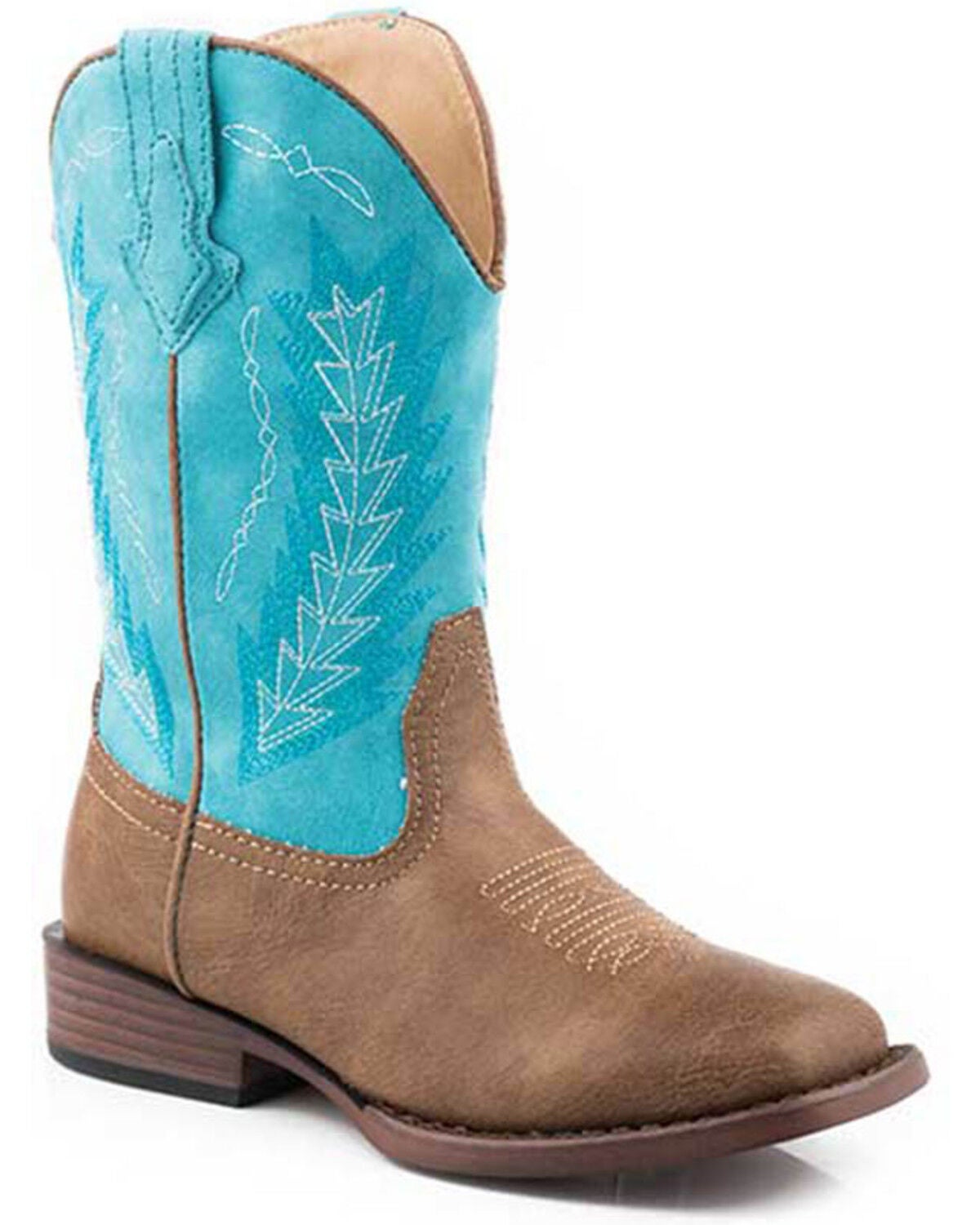 Roper Little Boys' Billy Western Boots - Broad Square Toe, Blue, hi-res