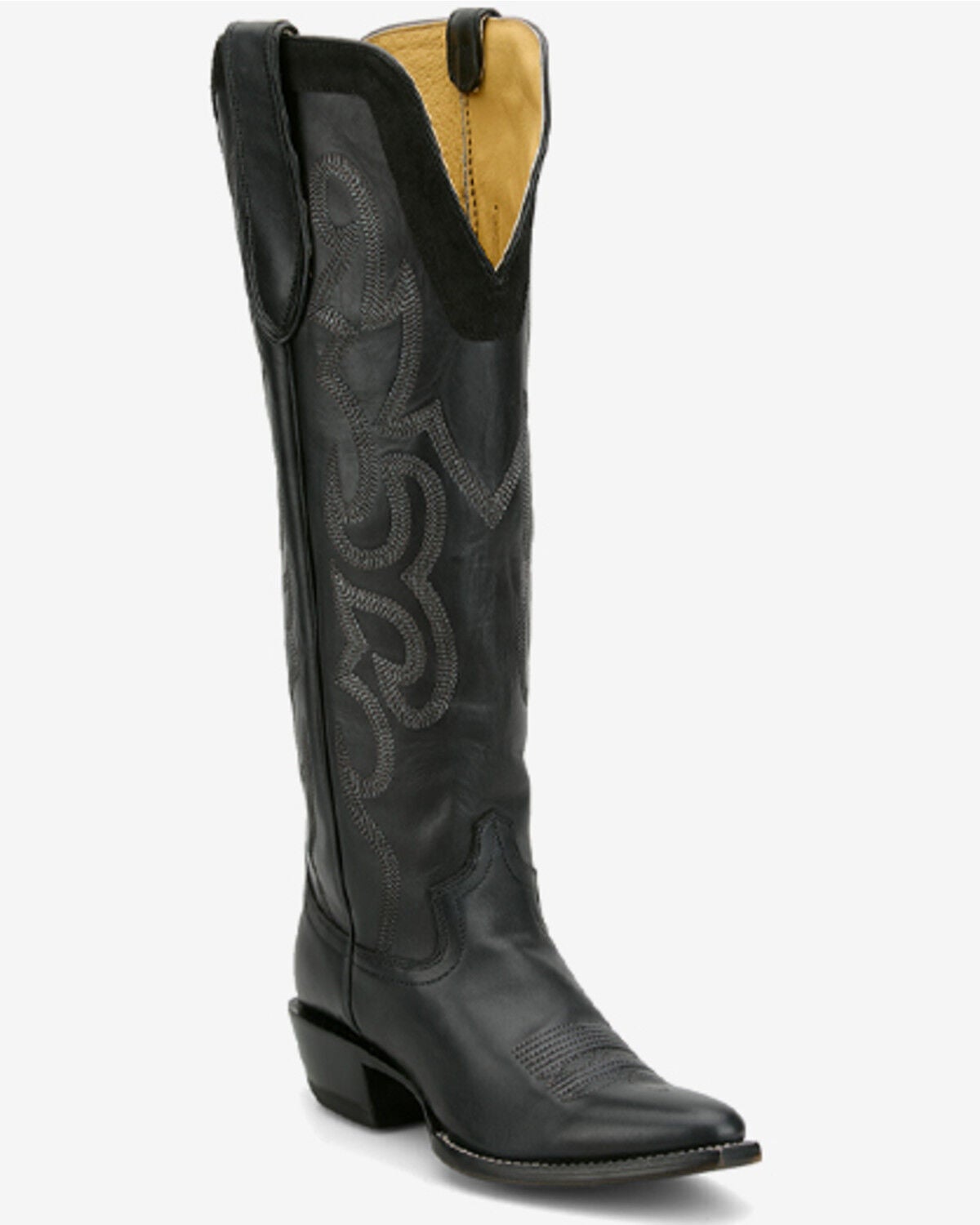 Image #1 - Justin Women's Ada Tall Western Boots - Snip Toe, Black, hi-res