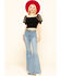 Jealous Tomato Women's Smocked Top, Black, hi-res