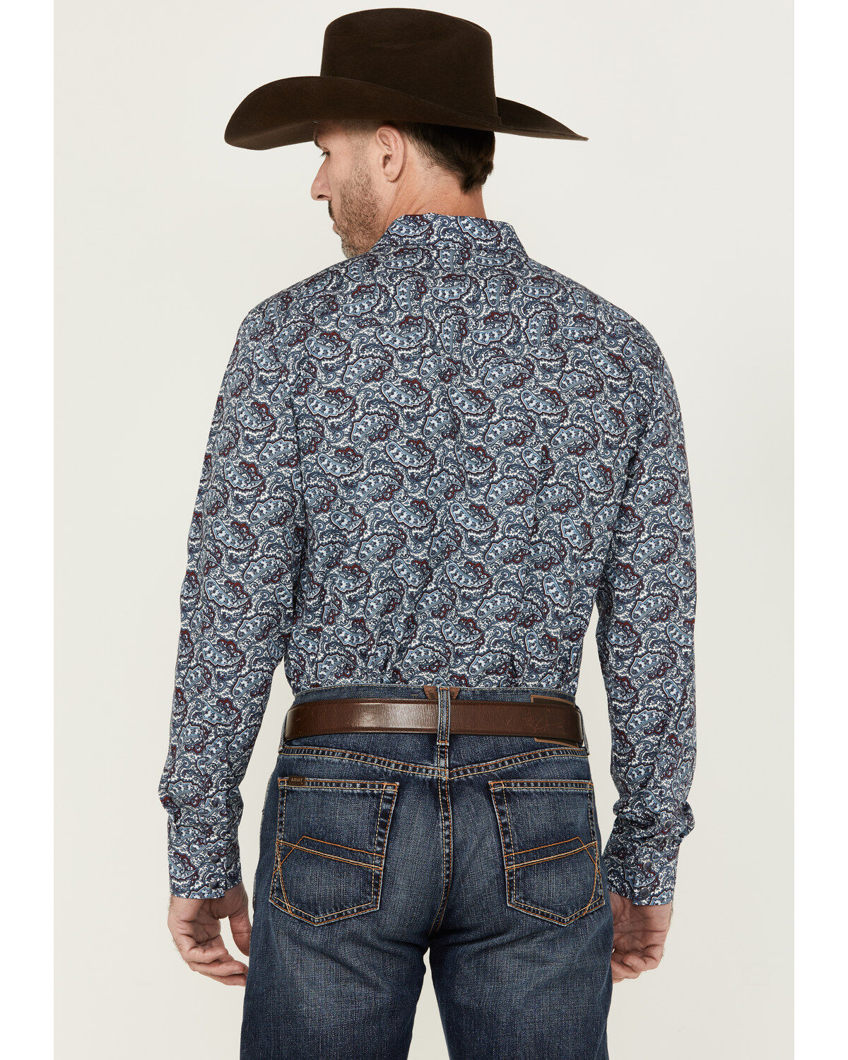 Image #4 - Cody James Men's Refresh Paisley Print Long Sleeve Snap Western Shirt, Red, hi-res