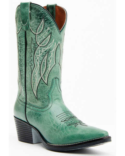 Image #1 - Laredo Women's Livia Western Boots - Snip Toe, Green, hi-res