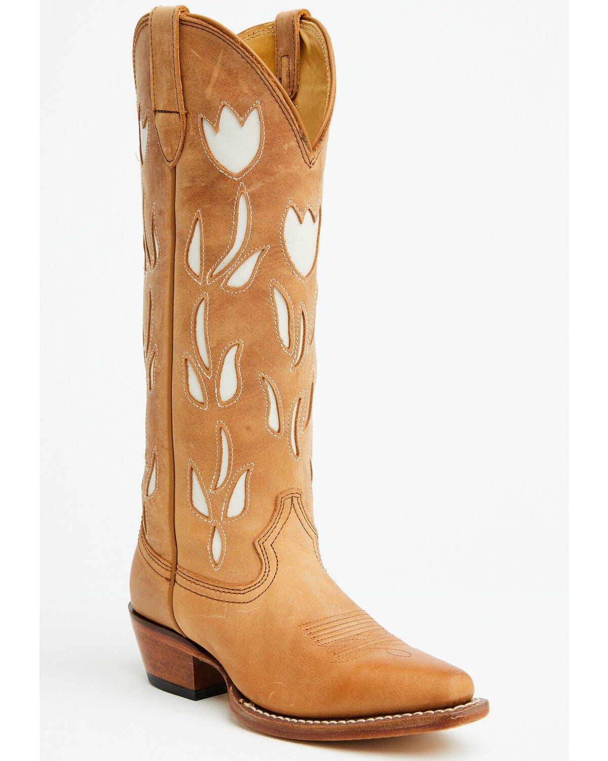 Image #1 - Justin Women's May Tall Western Boots - Snip Toe, Tan, hi-res