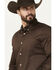 Cody James Men's Basic Twill Long Sleeve Button-Down Performance Western Shirt, Dark Brown, hi-res