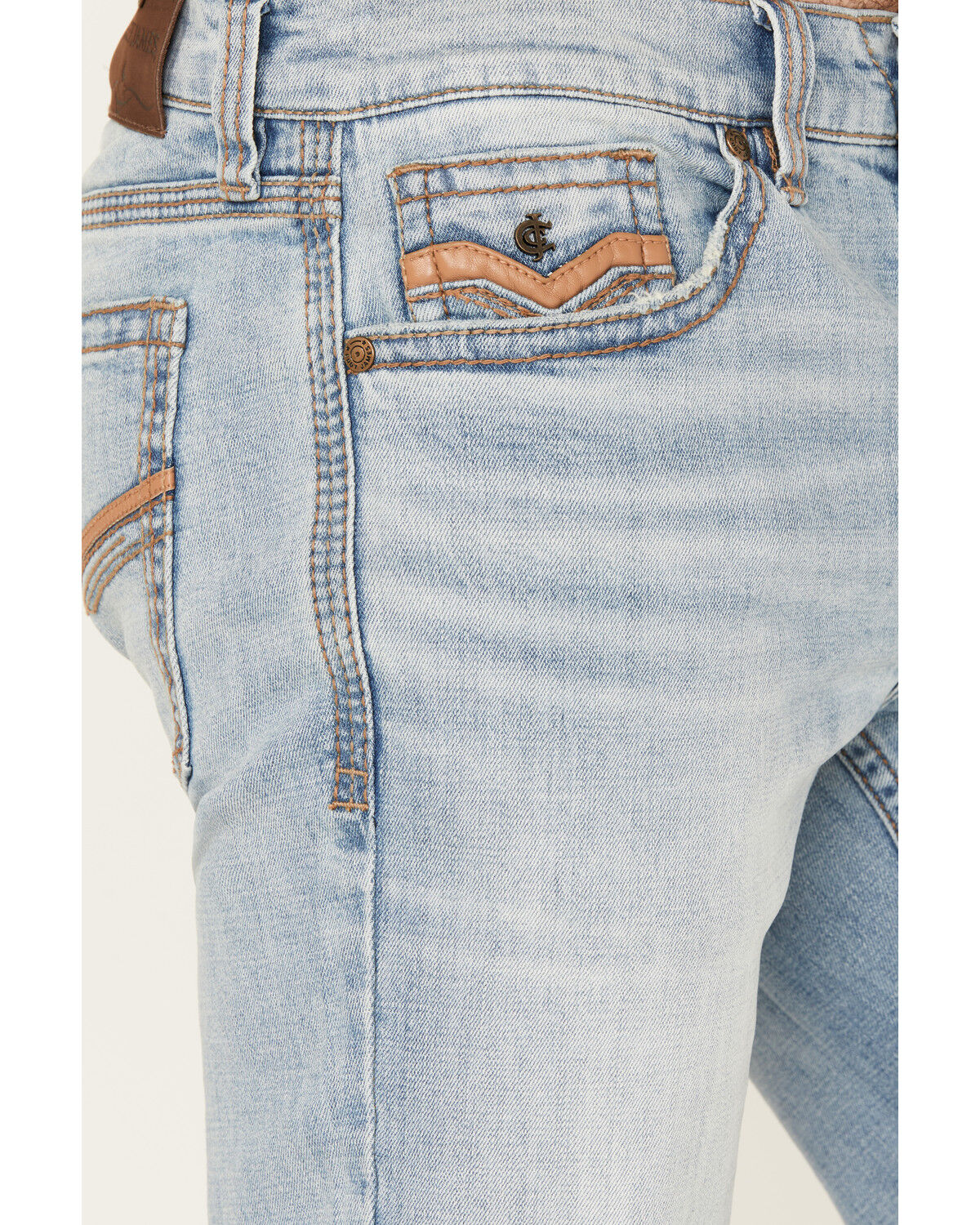 Image #2 - Cody James Men's Cowboy Light Wash Relaxed Bootcut Stretch Denim Jeans, Light Wash, hi-res