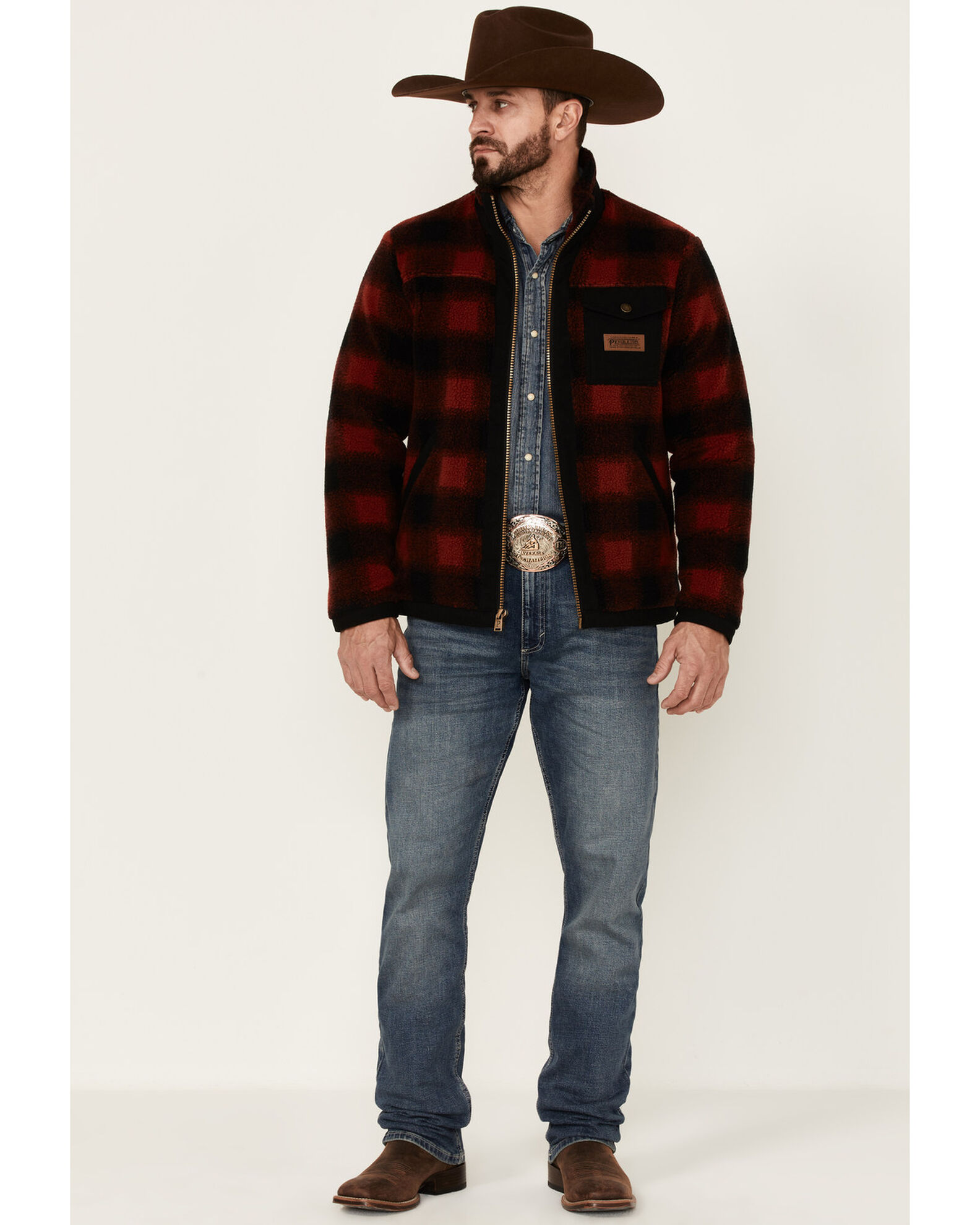 Pendleton Men s Buffalo Plaid Lone Fir Zip Front Fleece Jacket Boot Barn