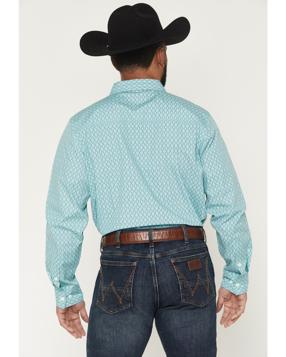 Image #4 - Gibson Trading Co Men's River Flow Medallion Print Long Sleeve Button-Down Western Shirt - Tall, Light Blue, hi-res