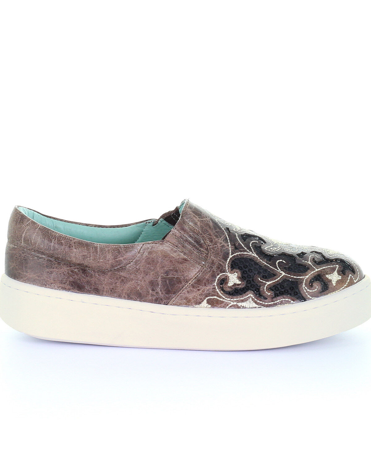 Image #2 - Corral Women's Brown Inlay & Embroidered Sneakers, , hi-res