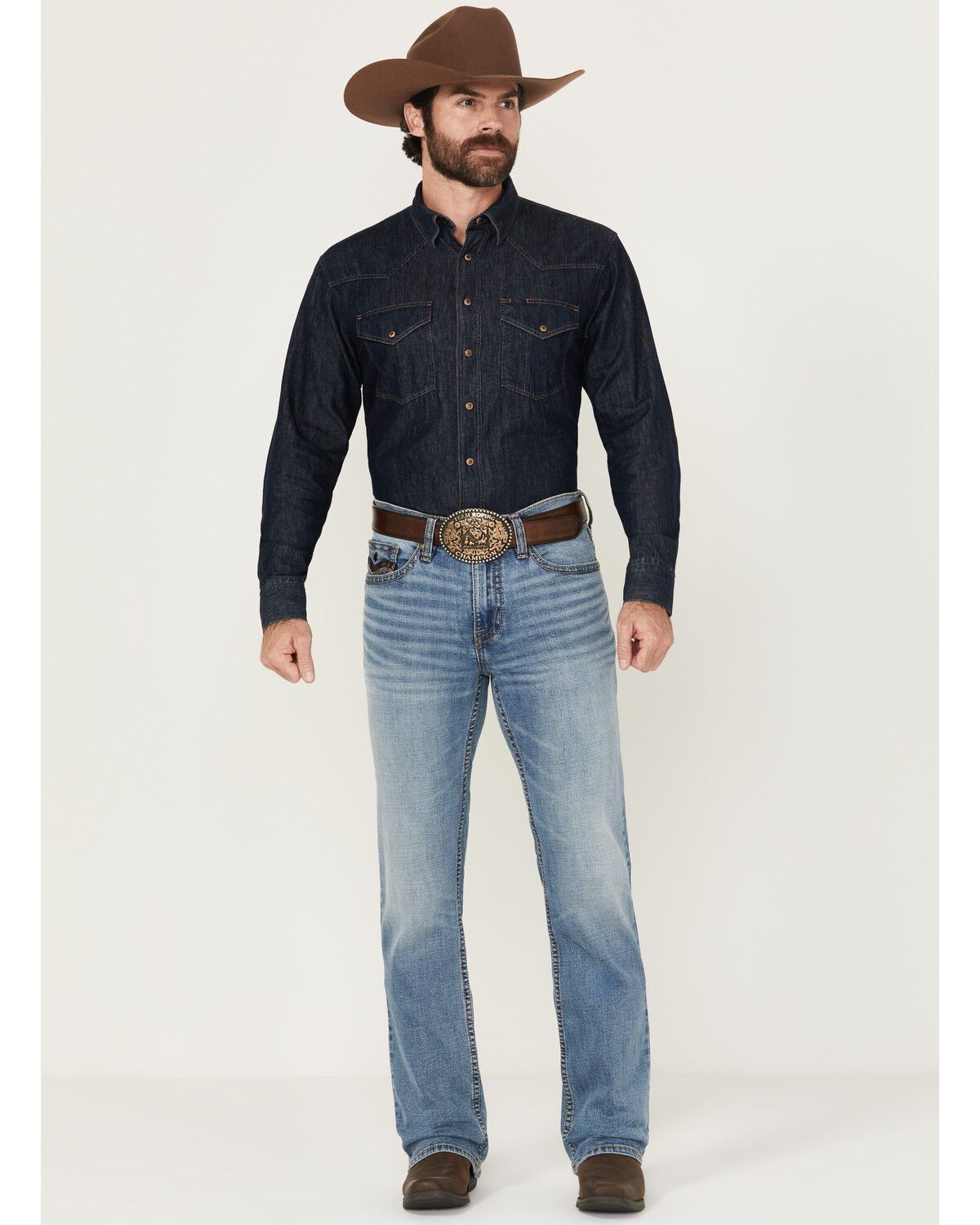 Image #1 - Cody James Men's Highland Light Wash Slim Bootcut Stretch Denim Jeans, Light Wash, hi-res