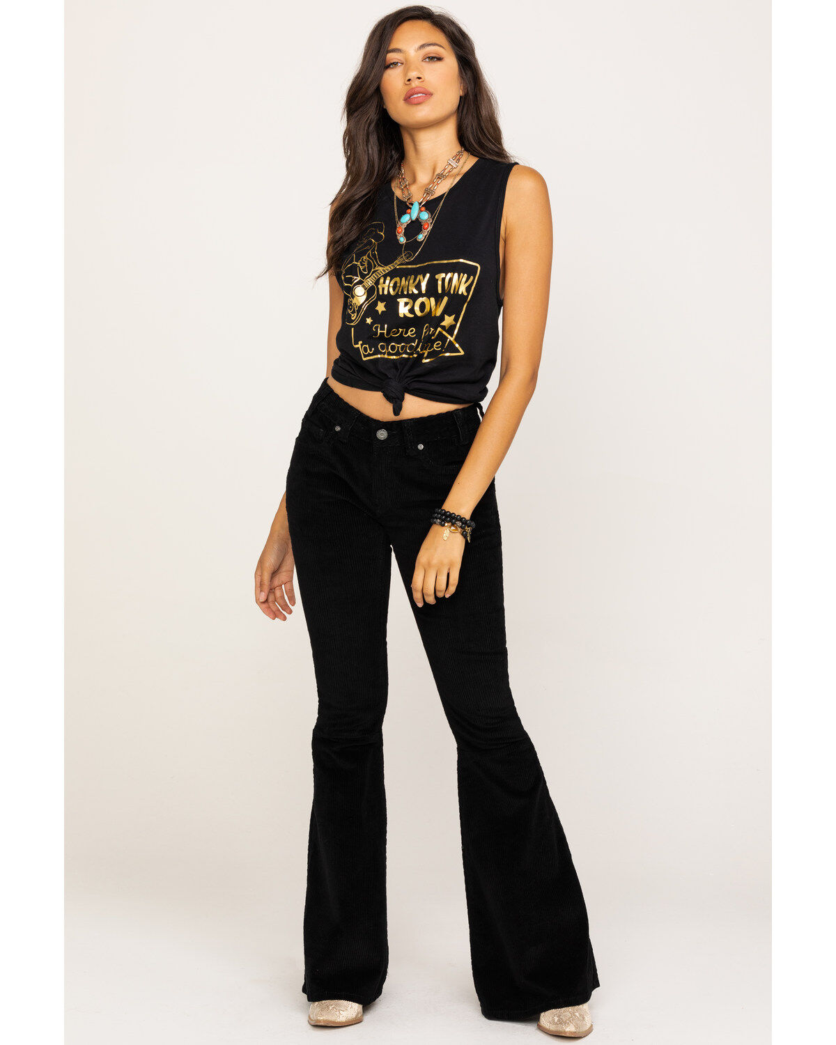 black cord flare jeans