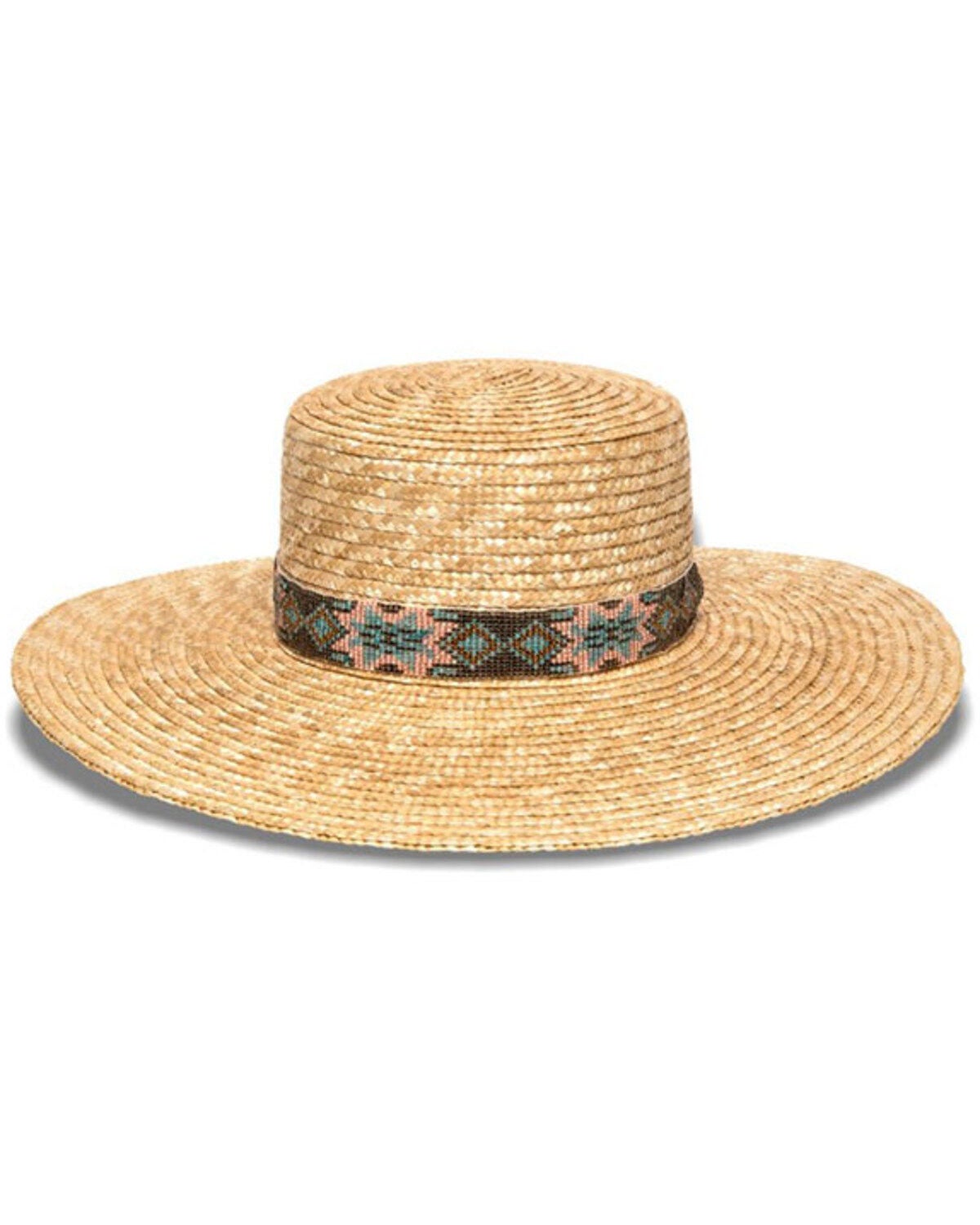 Nikki Beach Women's Bossa Straw Western Fashion Hat, Natural, hi-res