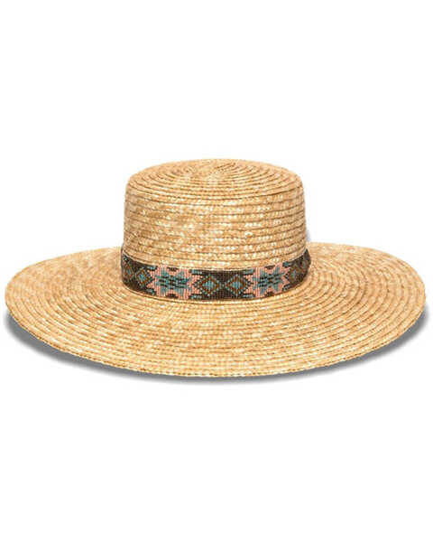 Nikki Beach Women's Bossa Straw Western Fashion Hat , Natural, hi-res