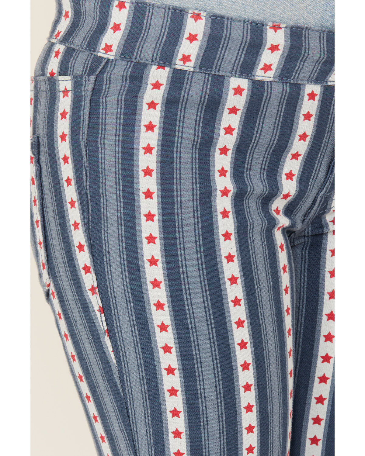 Image #2 - Rock & Roll Denim Americana Striped Flare Jeans, Navy, hi-res