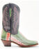 Dan Post Women's Exotic Watersnake Skin Western Boots - Square Toe, Green, hi-res